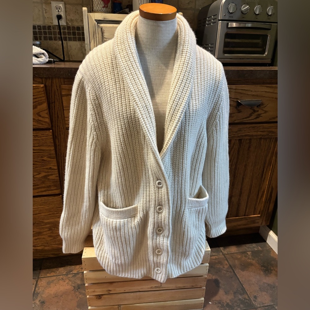 Peruvian Connection Cream Button-Up Cardigan